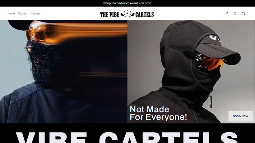 The Vibe Cartels Website's Screenshoot