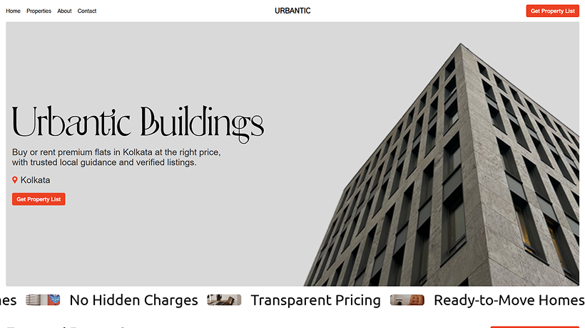 Urbantic Website's Screenshoot